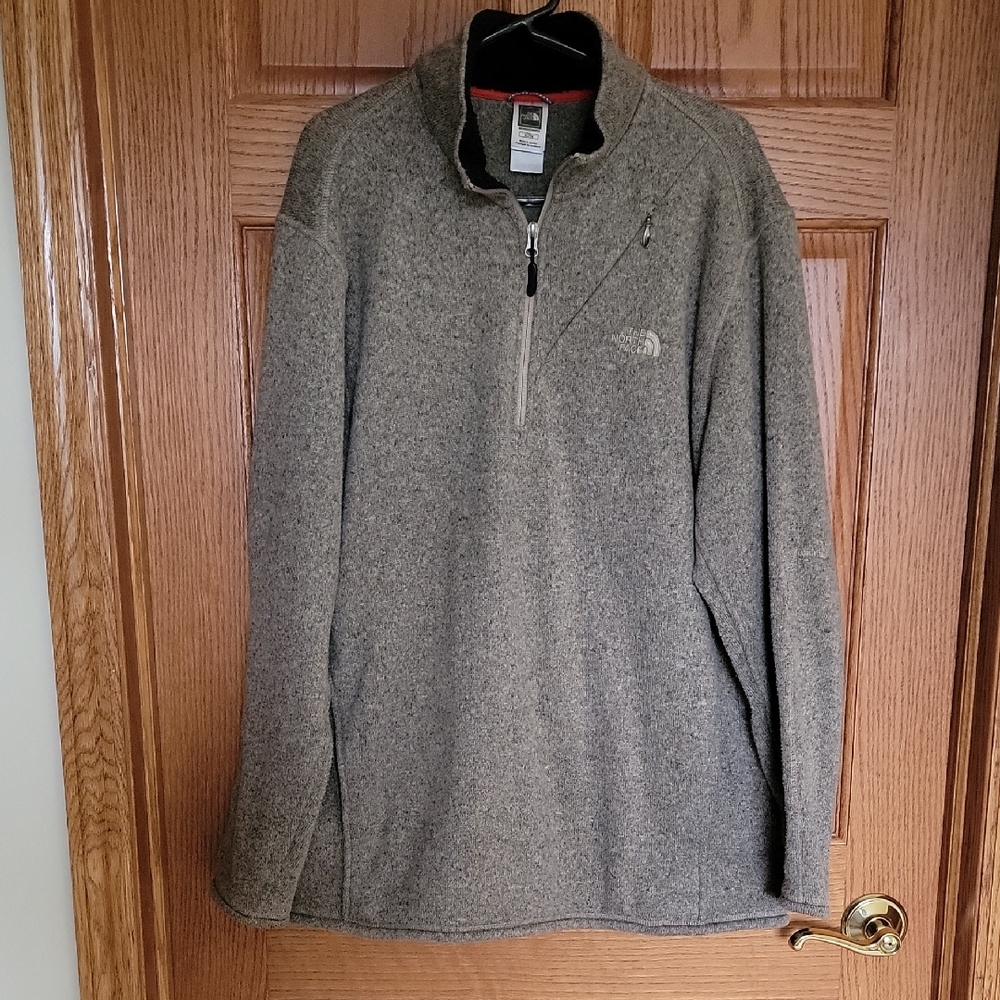 The North Face Men's Tan Quarter Zip-Up Sweaters SIZE XL